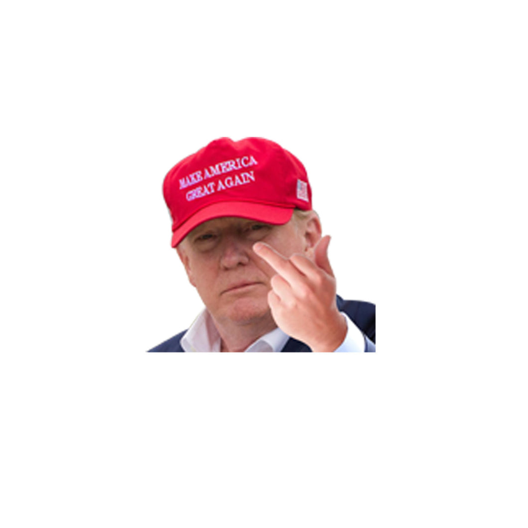 TRUMP MIDDLE FINGER CAR DECAL