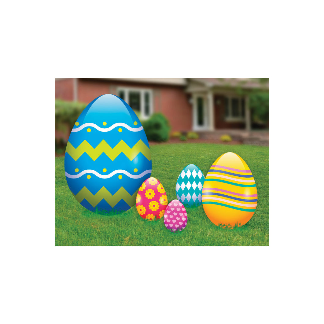 Easter Egg Yard Signs, Outdoor Decorations 5 pieces