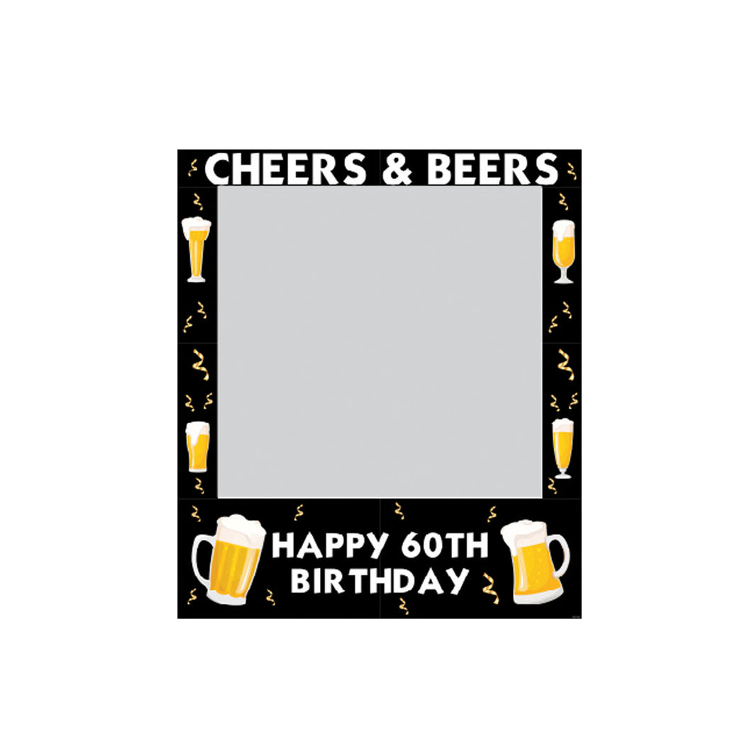 CHEERS/BEERS 60TH BDAY FRAME Photo Frame Prop, 35 X 30 inches