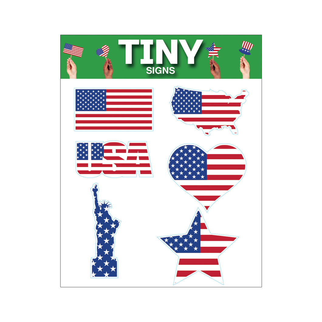Patriotic Tiny signs  style 1  (pack of 6)