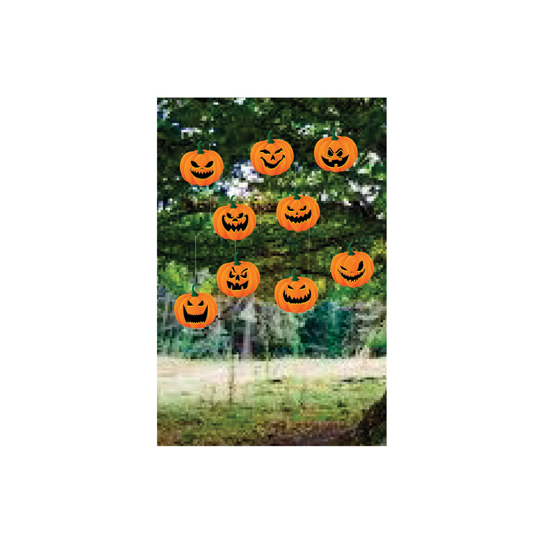 Set of 9 hanging pumpkins 8x8