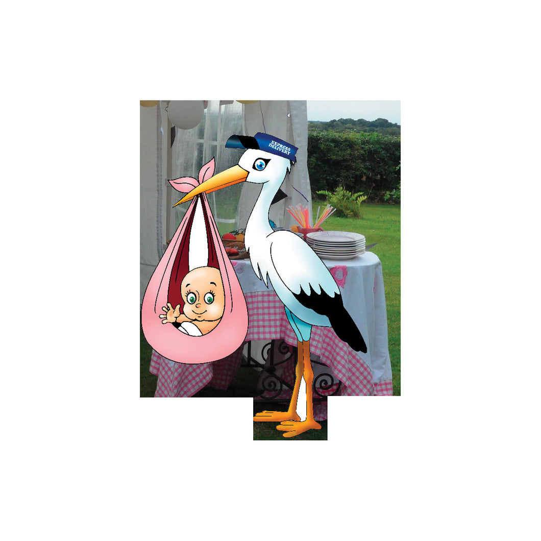 Stork its s Girl Party Photo Frame Prop, 35 X 30 inches