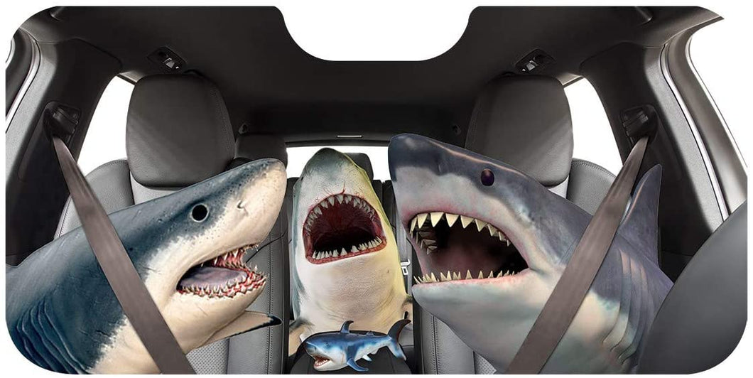 Animal Themed Sunshade | Novelty Car Accessory (Shark)