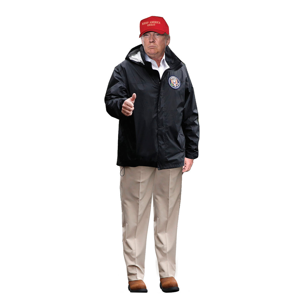 Trump Black jacket and red cap Cardboard Standup, 5 Ft