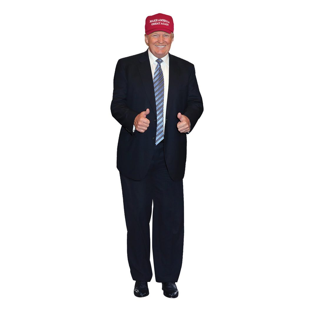 Trump Blue tie and red cap Cardboard Standup, 5 Ft