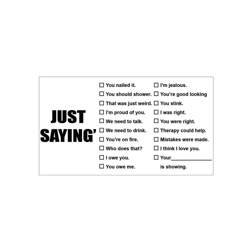 Just Saying Business Cards   25ct