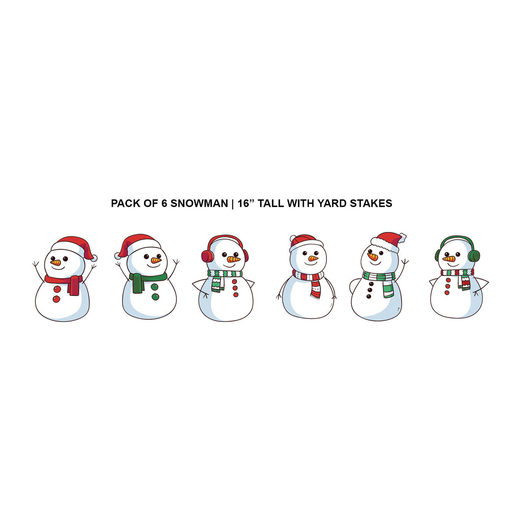 SNOWMAN YARD SIGN PACK OF 6