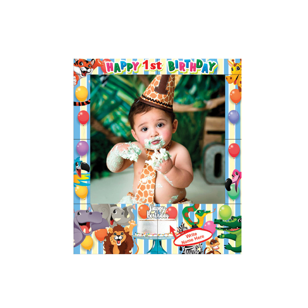 1st Birthday Boy Party Photo Frame Prop 35 x 30 Inches