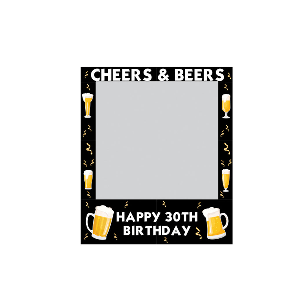 CHEERS/BEERS 30th BDAY FRAME Photo Frame Prop, 35 X 30 inches