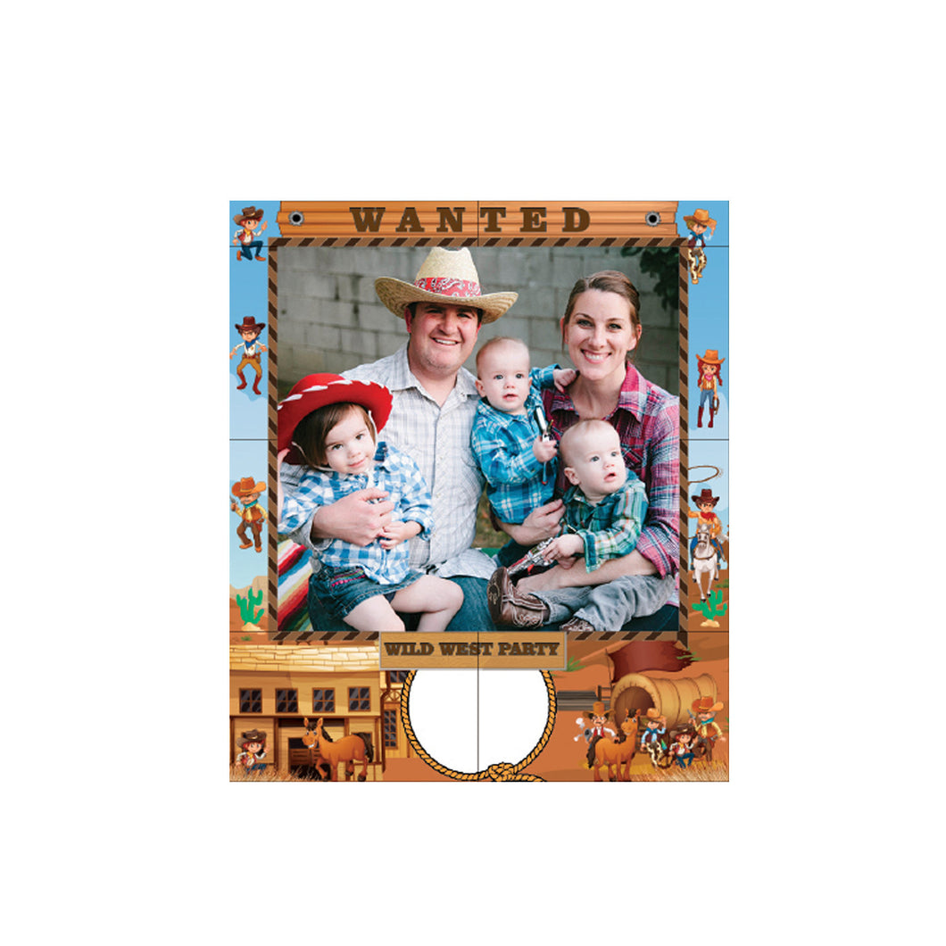 Cowboy Themed Birthday Party Photo Frame Prop, 35 X 30 inches