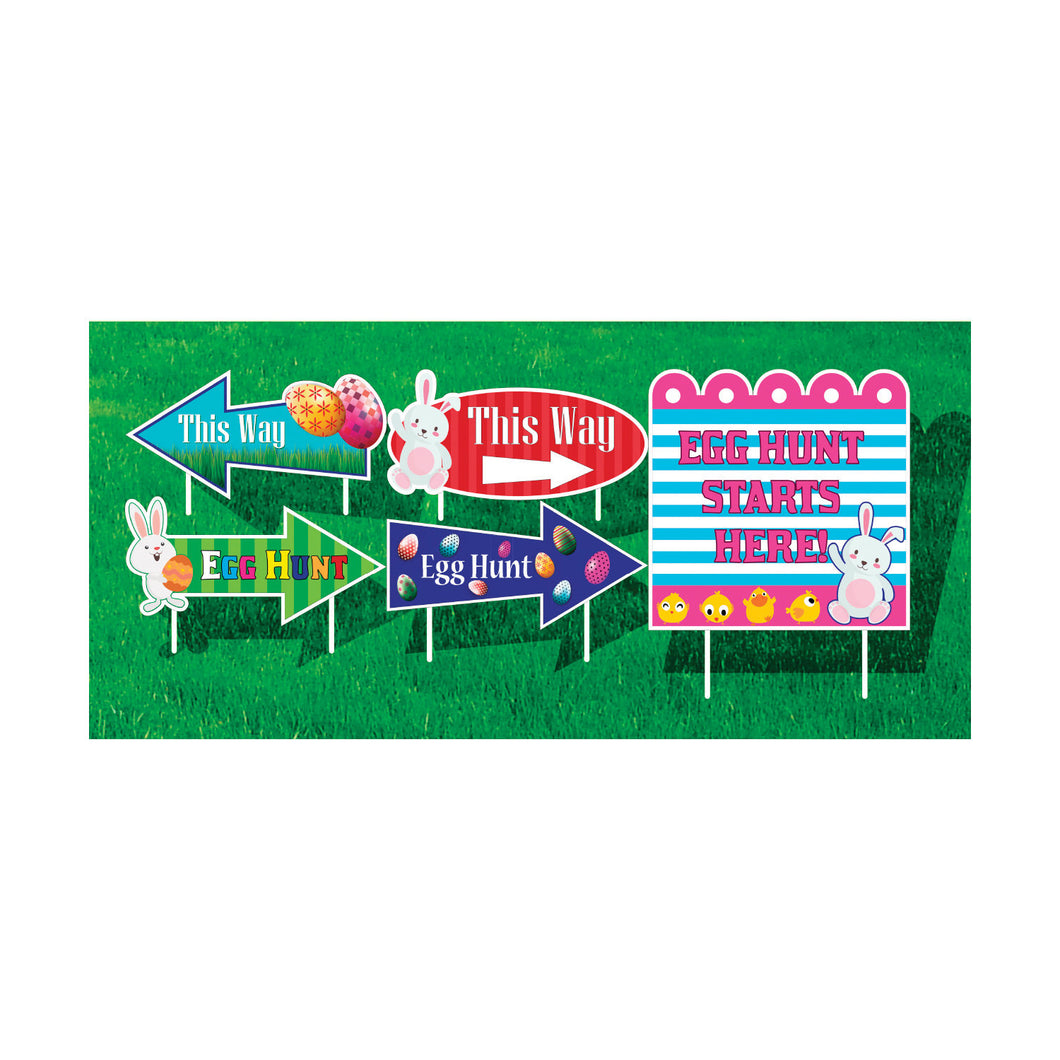 EGG HUNT SIGNS 5pc SET 16