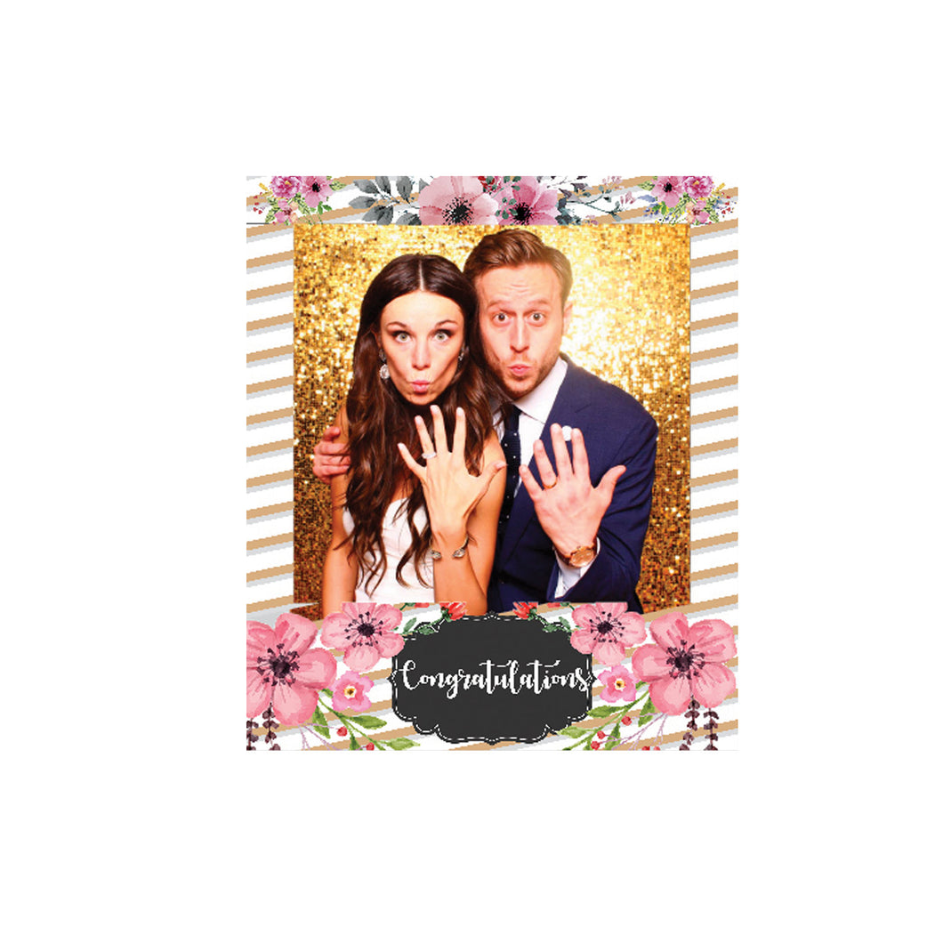 FLORAL WEDDING SELFIE FRAME Photo Frame Prop, 35 X 30 inches