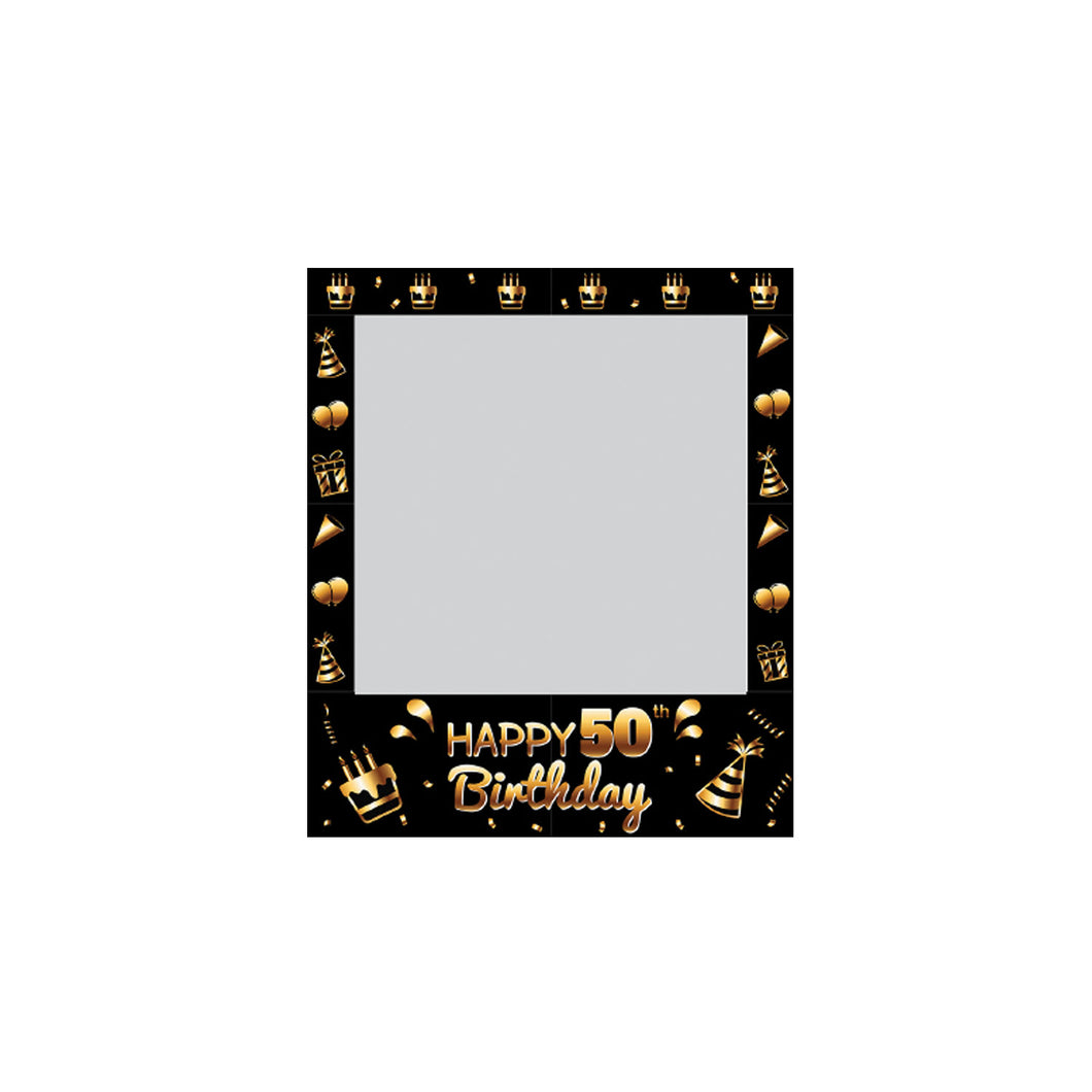 Happy 50th Birthday Party Photo Frame Prop, 35 X 30 inches