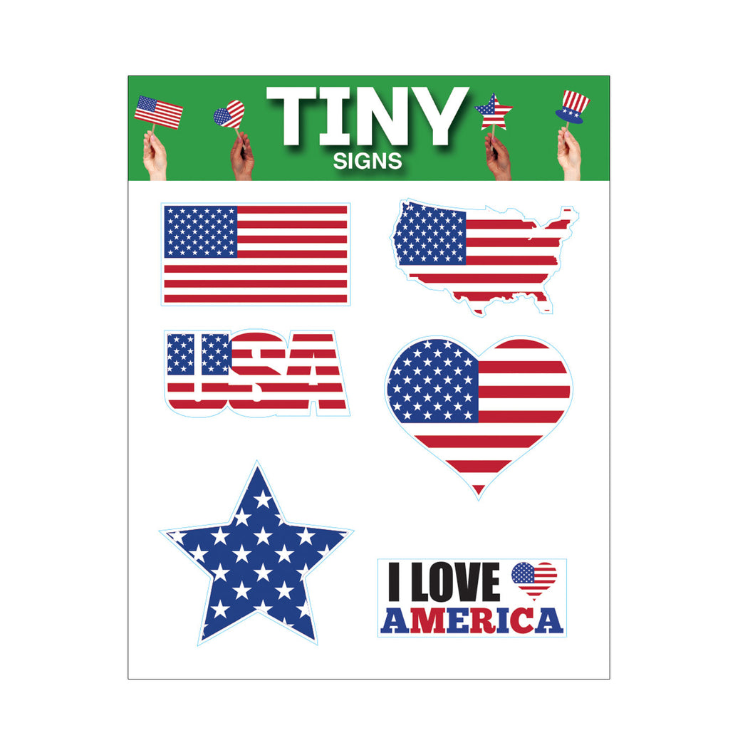Patriotic Tiny Sign Style 2 (pack of 6)