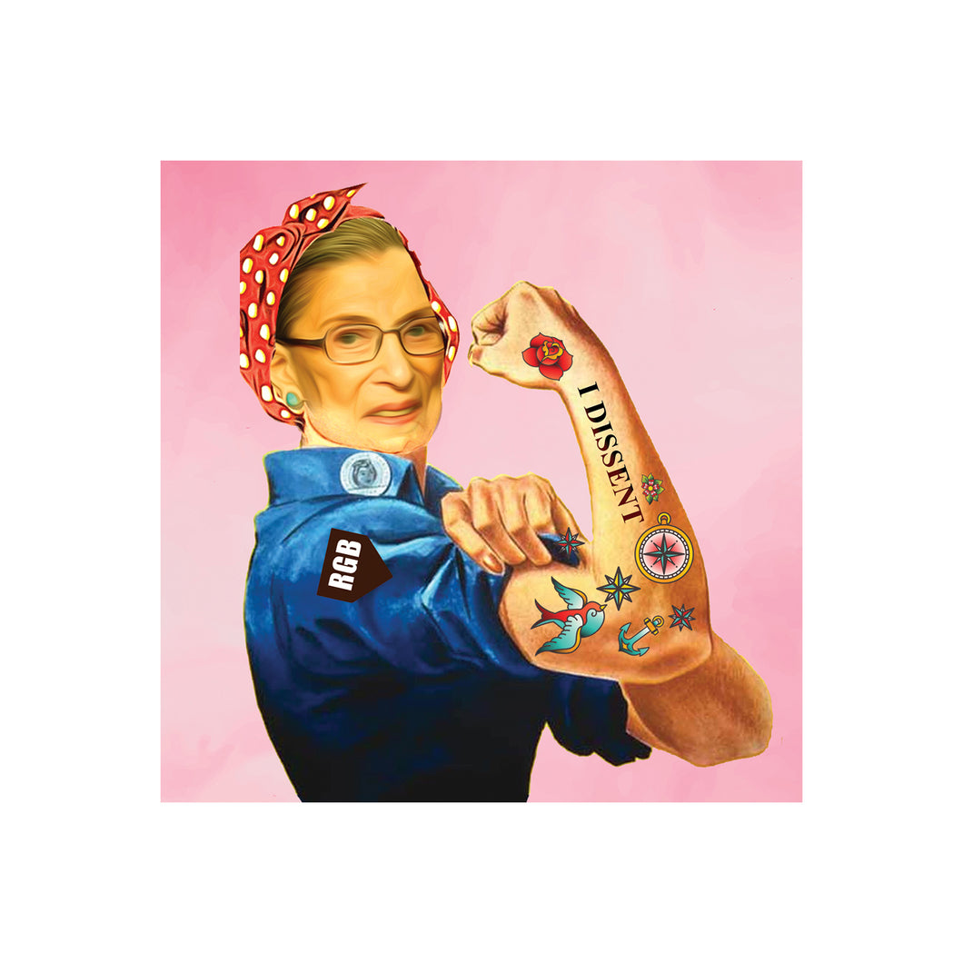 Ruth Bader with Arm Tattoo Car Window Decal