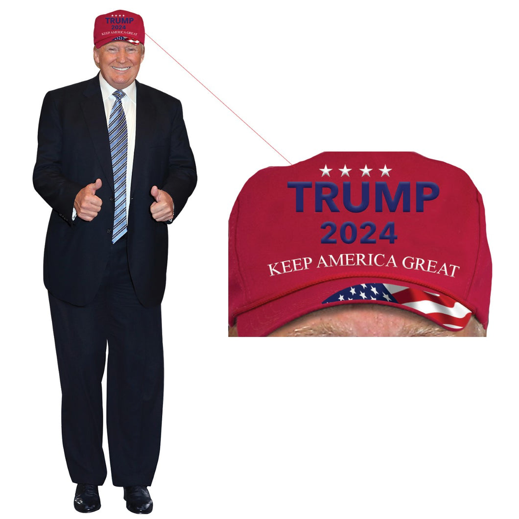 Donald Trump 2024 Keep America Great Hat Cardboard Cutout 6 feet Life Size Standee Picture Poster